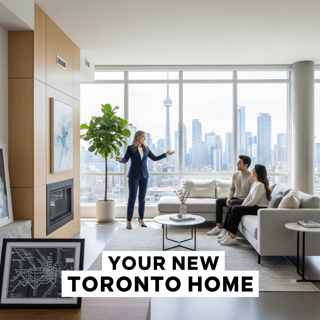 Real estate agent showing home to buyers