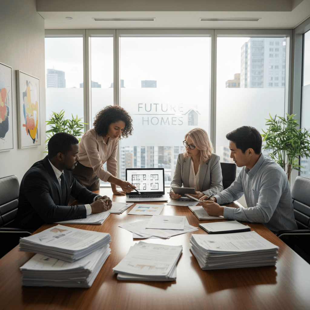 Clients reviewing real estate documents