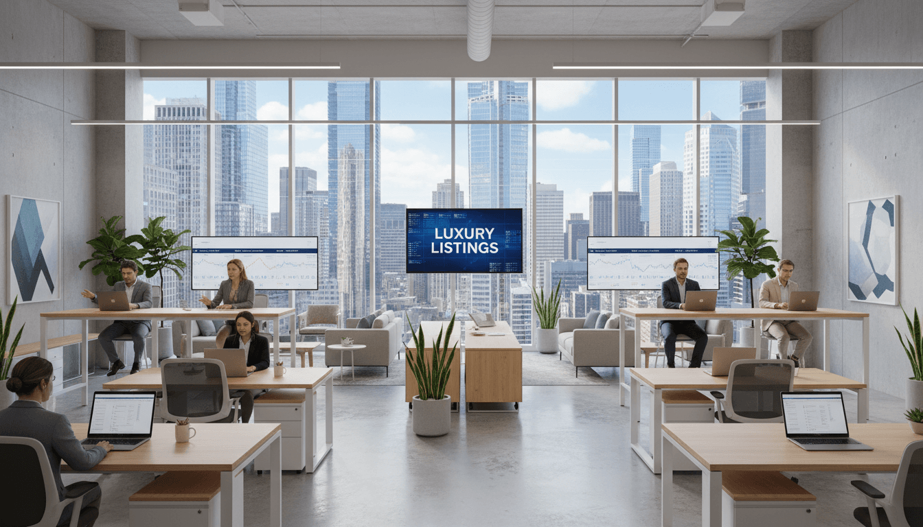 Larry Medina in professional Toronto real estate office